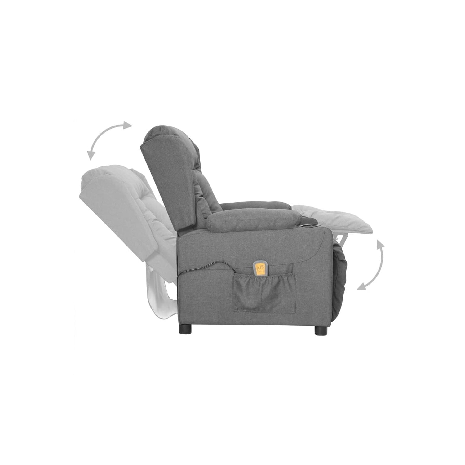 Vidaxl Light Grey Fabric Reclining Massage Chair